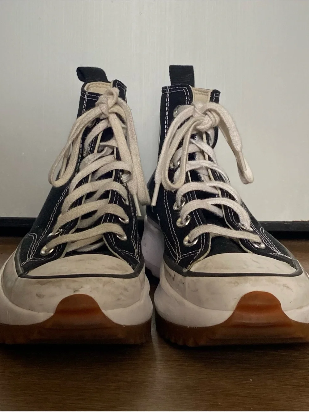 Black Converse Run Star Hike Platform Shoes (Size 5)